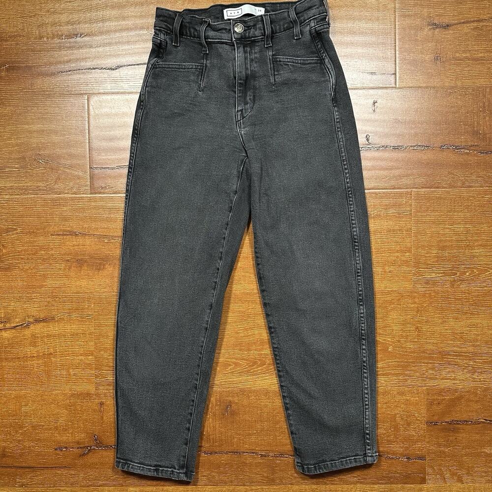 AYR Jeans Womens 26x26 Black Denim Mid Wash Straight Leg Retro USA Made City